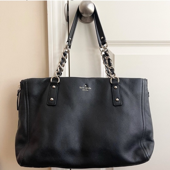 kate spade Handbags - KATE SPADE black leather tote bag